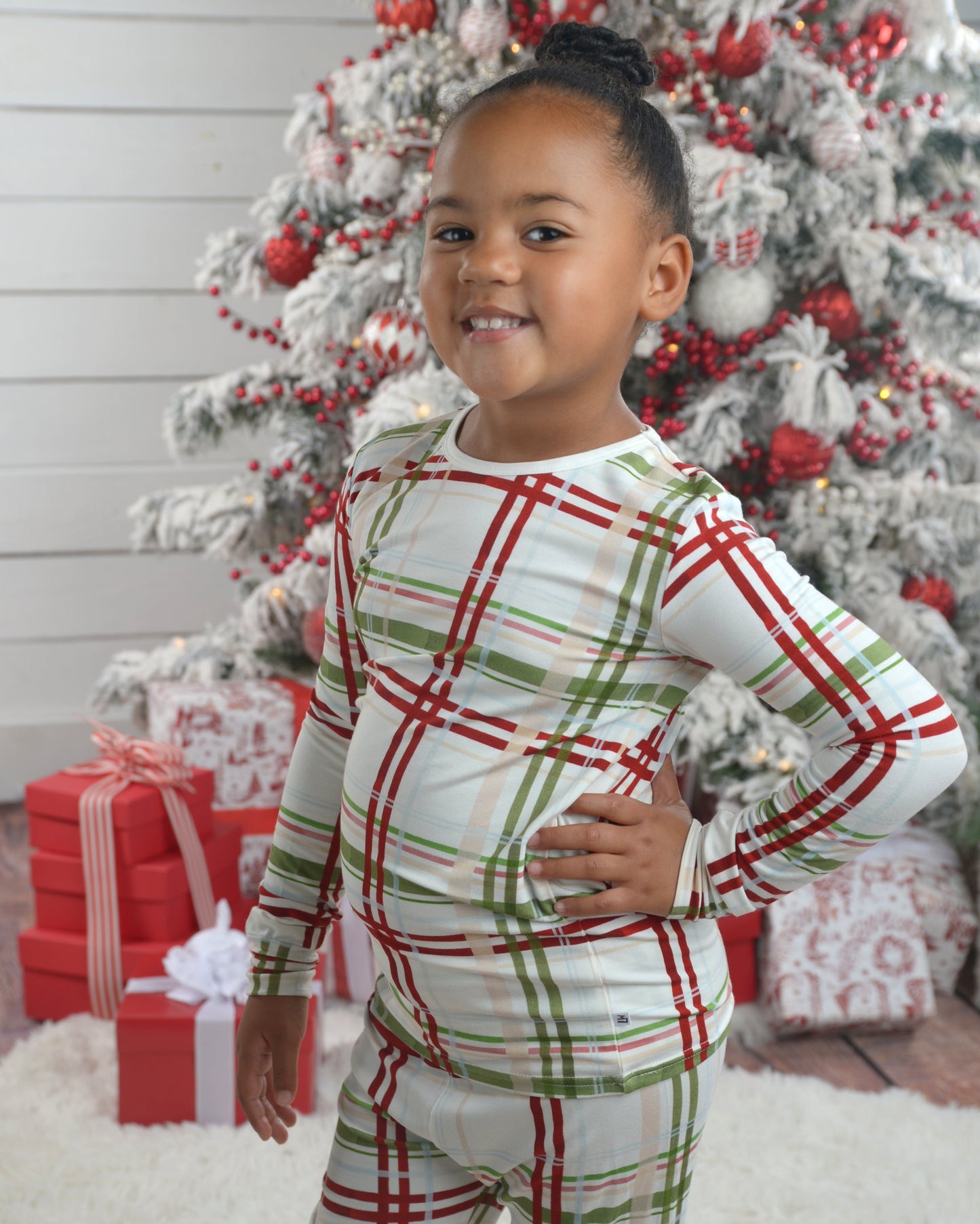 Bamboo Pajamas for Kids, Soft Pajamas Toddler, Plaid Print Pajamas