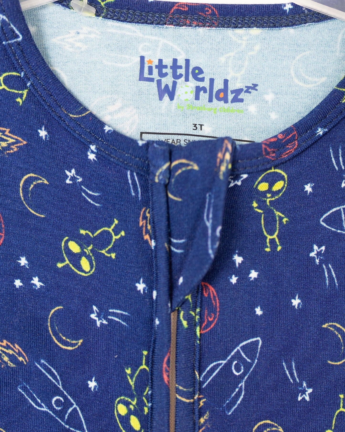 Space Baby PJs, Bamboo Pajamas for Baby and Kids, Baby Onesie