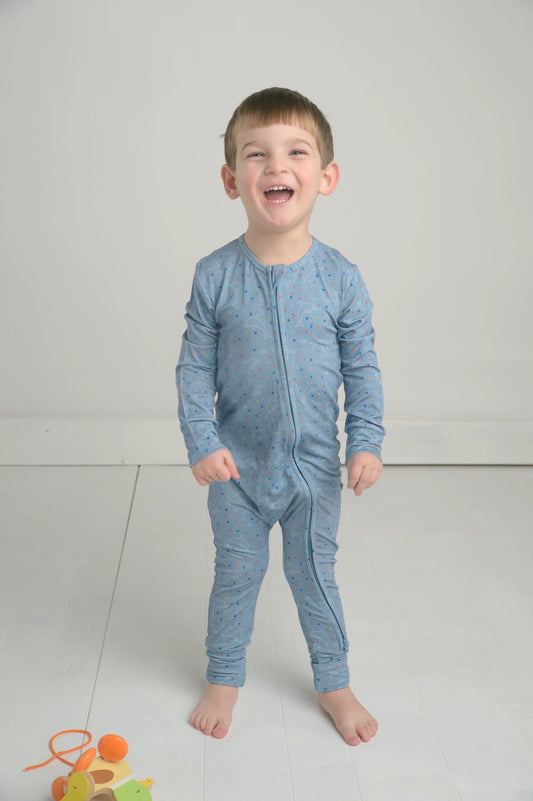 Zodiac Bamboo Romper, Star Sign Print Bamboo Pajamas, Astrology PJs