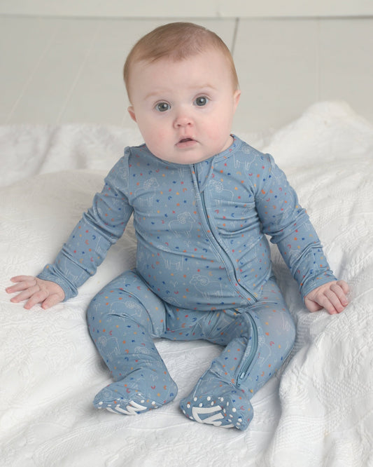 Aries Bamboo Footie for Baby, Zodiac Sign Footie, Zodiac Bamboo Pjs