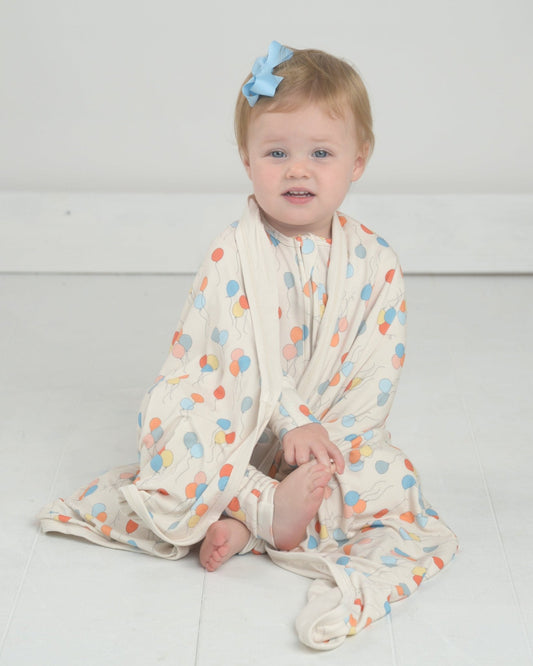 Balloon Bamboo Pajama Romper for Toddlers, Birthday PJs, BDAY Pajamas