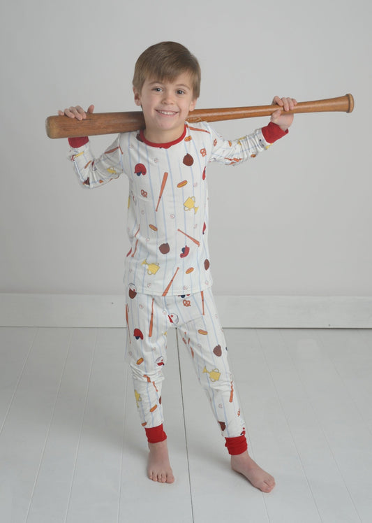 Baseball Bamboo Pajama Set, All Star Pajamas, Sports Pajamas for Kids