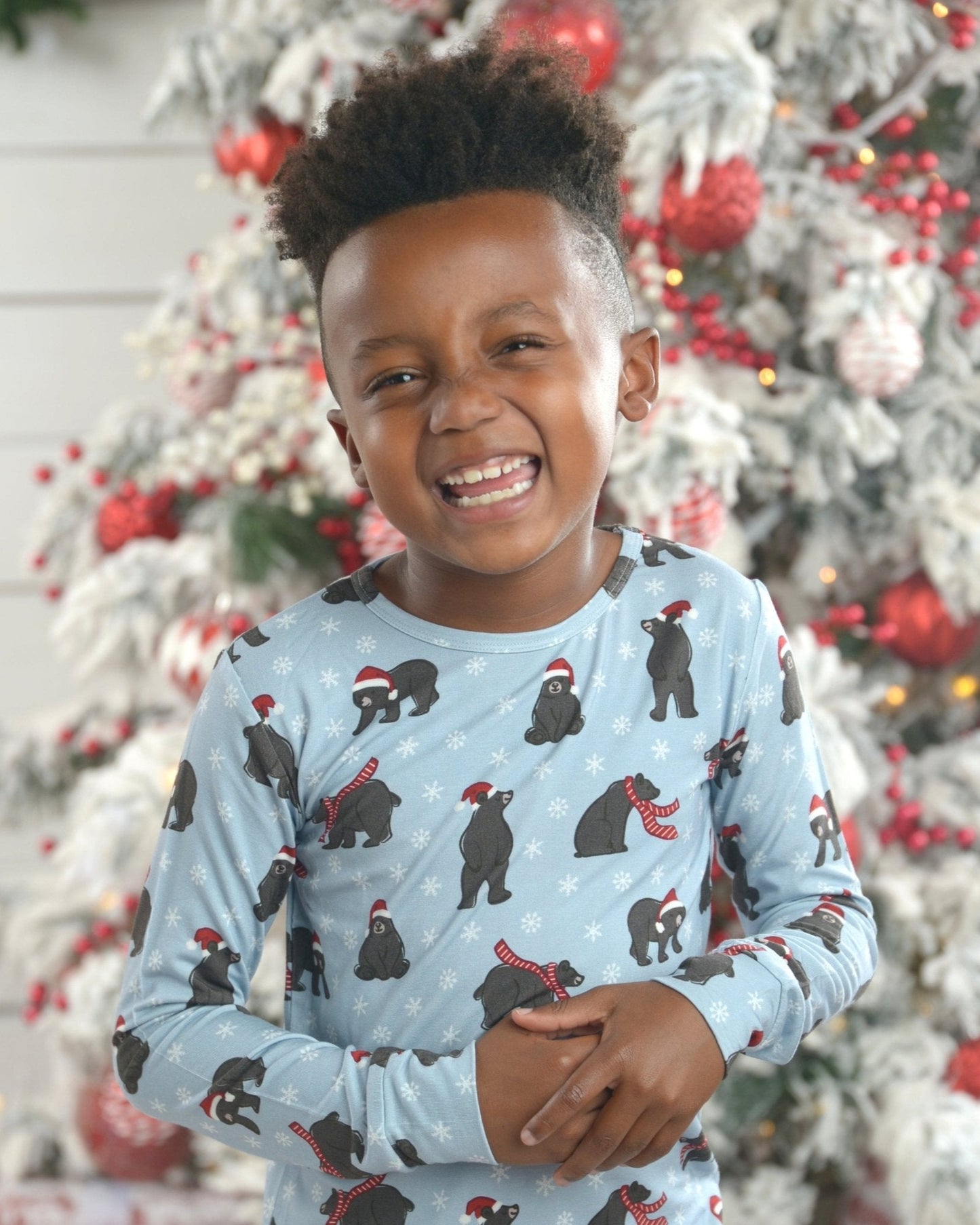 Christmas Pajamas for Kids, Bear Print Pajamas, Holiday Pajamas