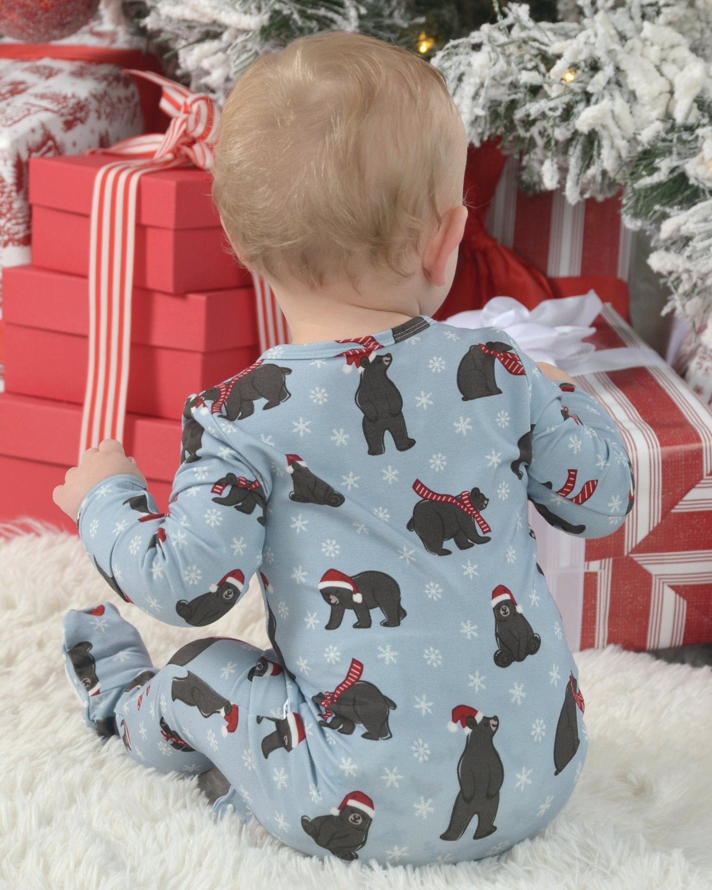 Christmas Pajamas for Kids, Bear Print Pajamas, Holiday Pajamas
