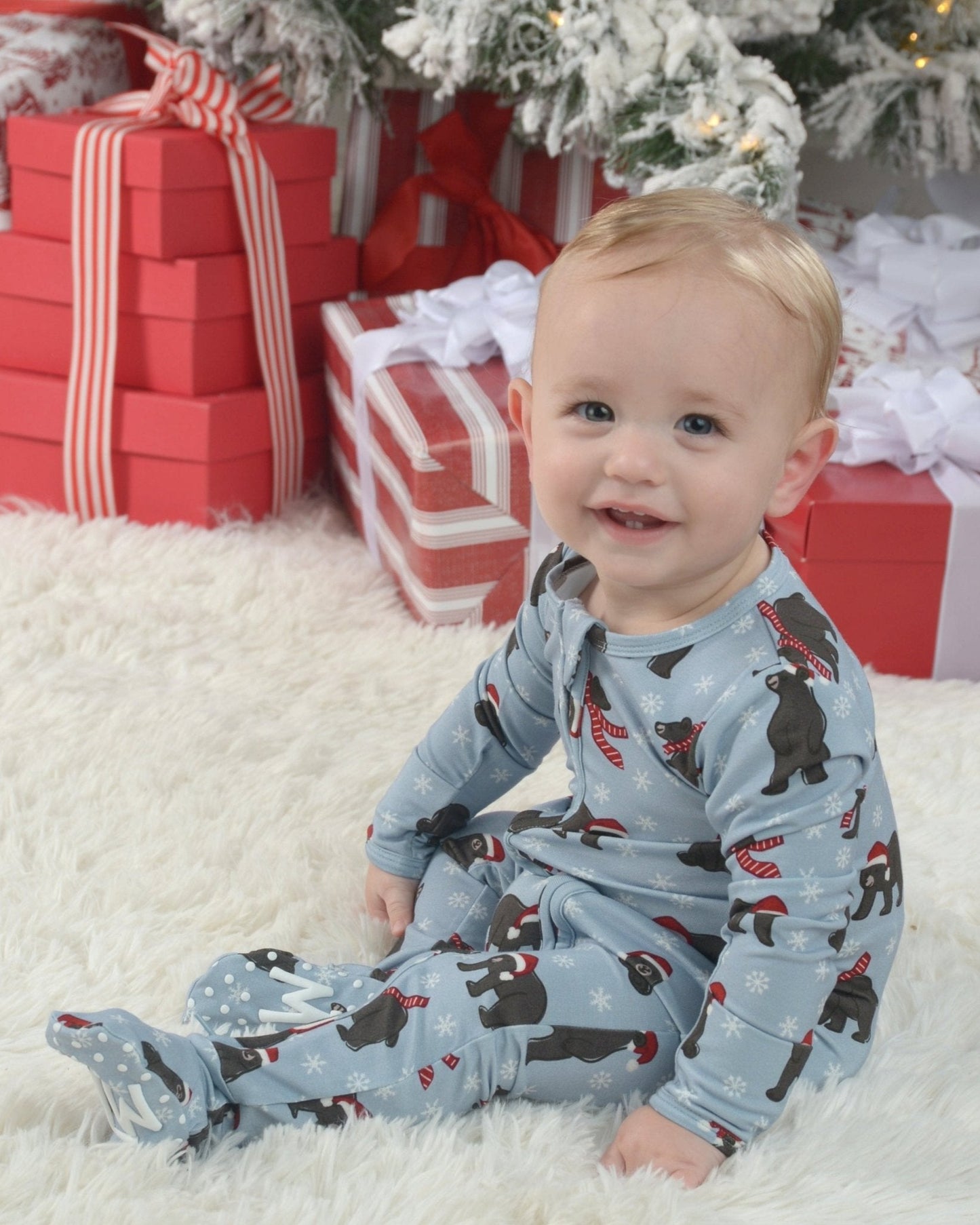 Christmas Pajamas for Kids, Bear Print Pajamas, Holiday Pajamas