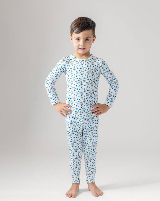 Bamboo Pajamas for Kids, Blueberry Print Pajamas, Soft Pajamas Toddler