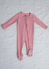 Pink Bamboo Onesie for Baby, Bamboo Pajamas for Infants, Baby Girl Pjs