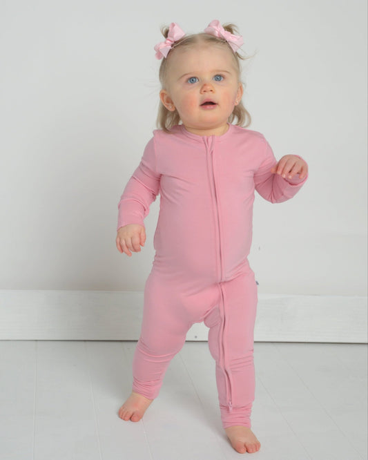 Pink Bamboo Toddler Pajamas, Bamboo Onesie for Toddlers, Pink PJS