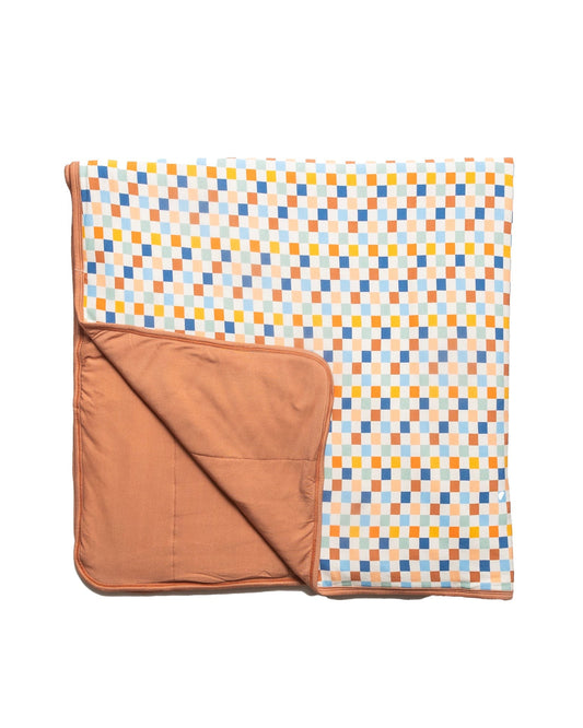 Bamboo Checkered Quilted Blanket for Baby, Baby Shower Gift