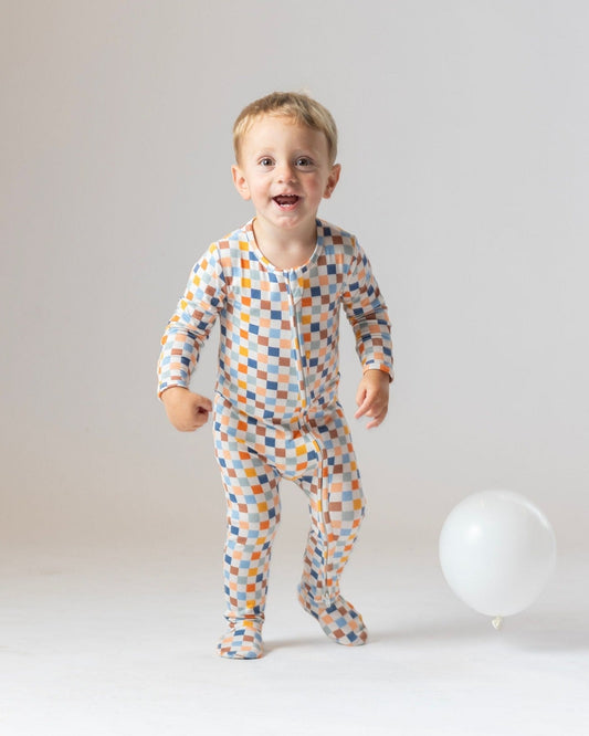 Bamboo Pajamas Kids, Zippy Pajamas, Checkered PJs