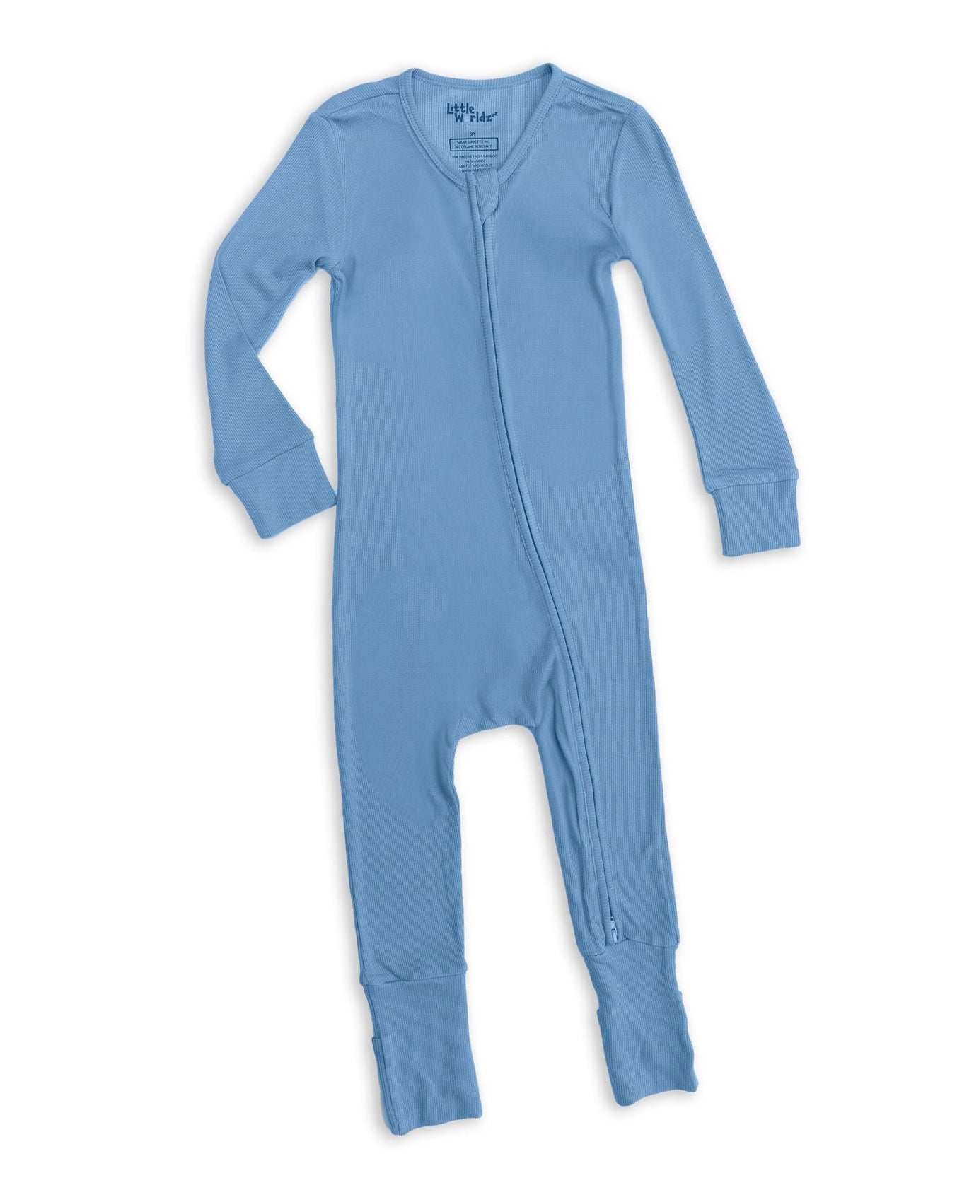Bamboo Romper Pajamas for Kids, Blue Footie Pajamas, Baby Boy Gift