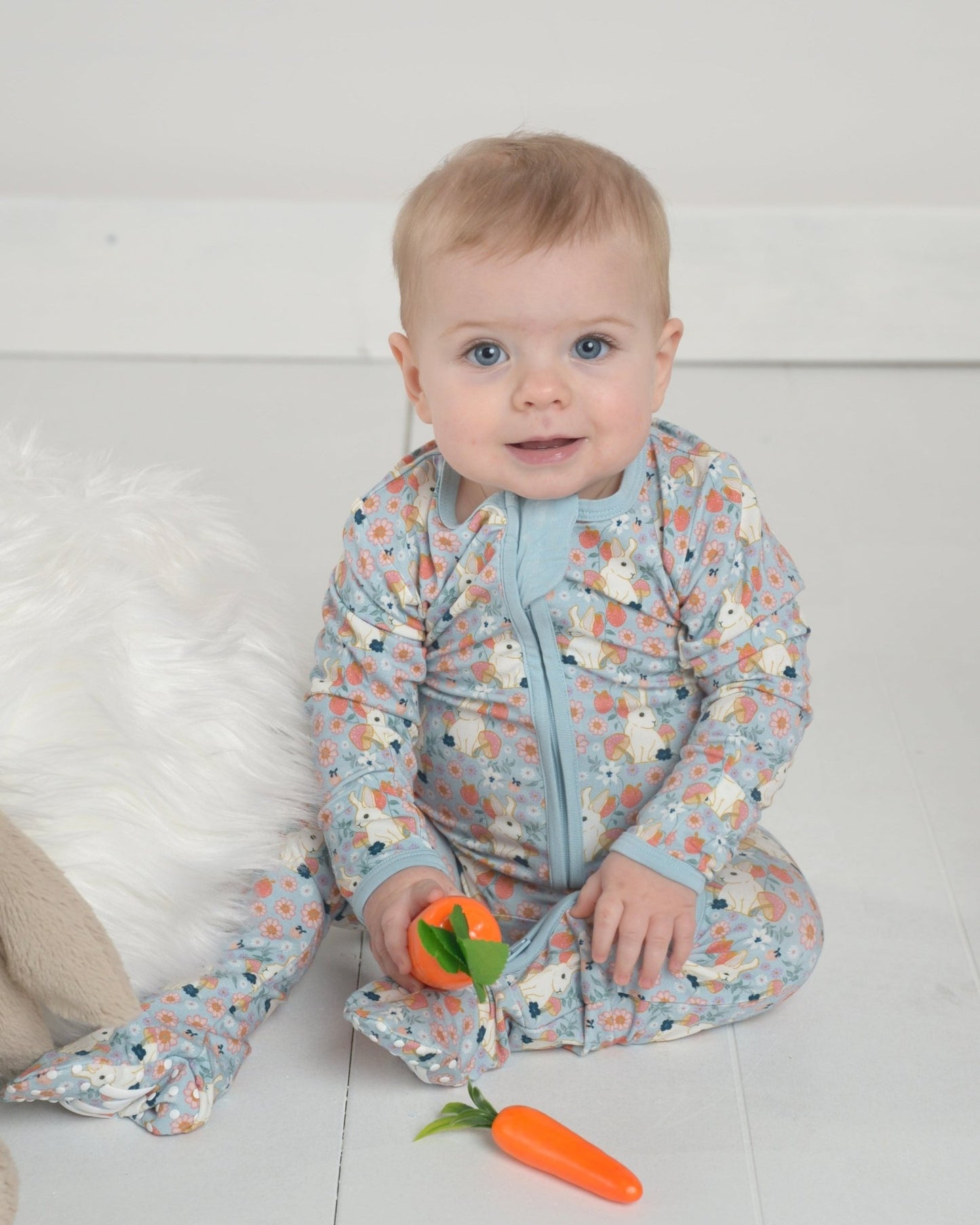 Bunny Bamboo Baby Pajama, Bunny Pajamas, Bamboo Onesie
