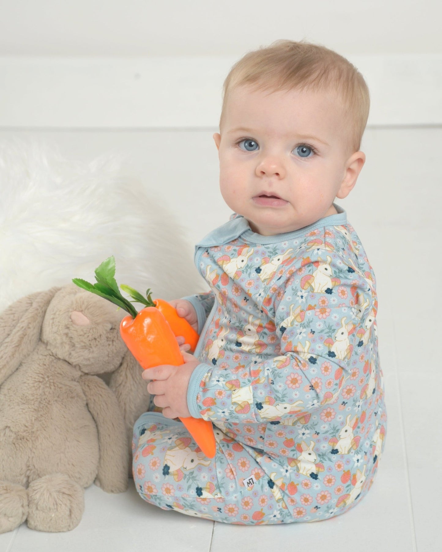 Bunny Bamboo Baby Pajama, Bunny Pajamas, Bamboo Onesie
