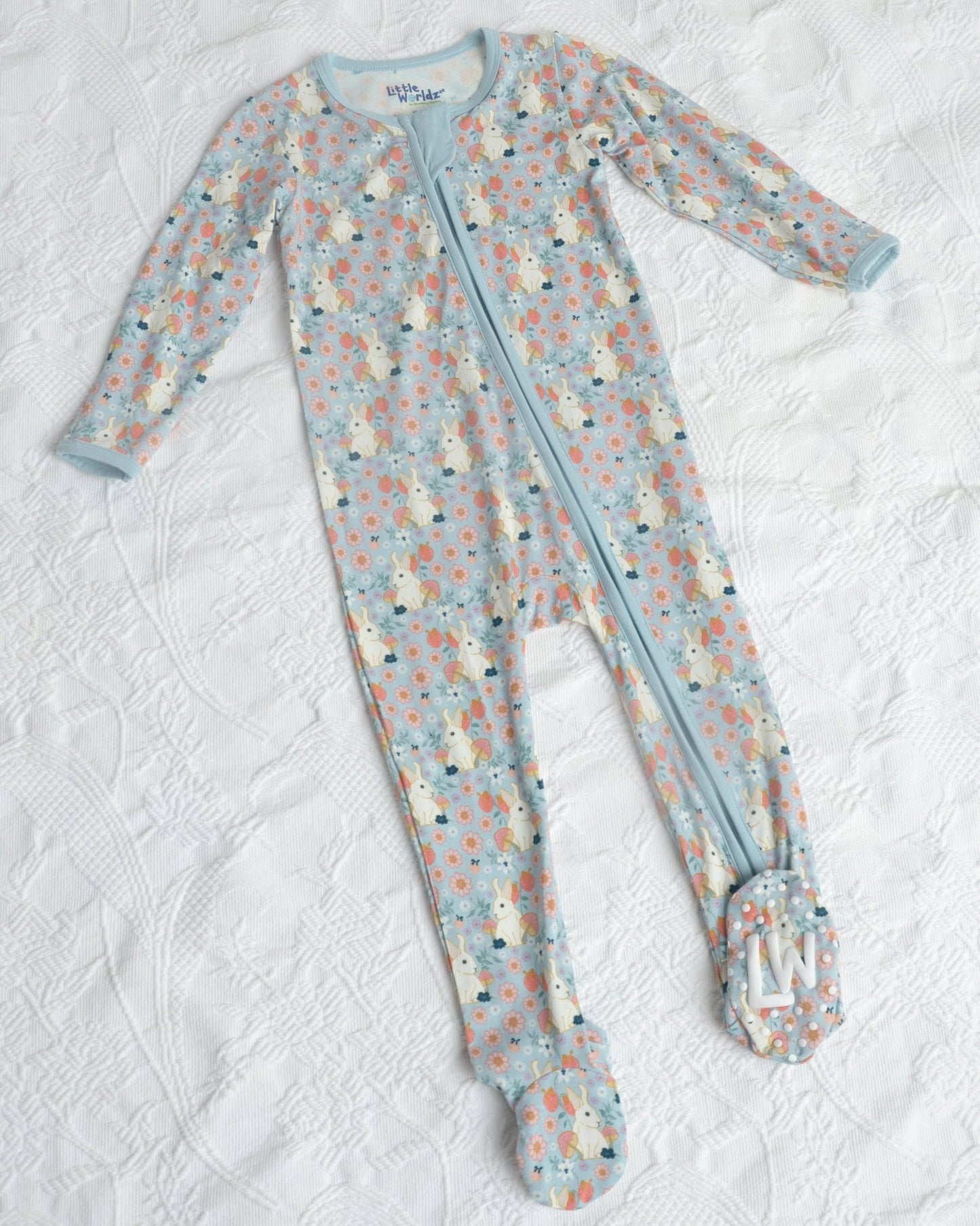 Bunny Bamboo Baby Pajama, Bunny Pajamas, Bamboo Onesie