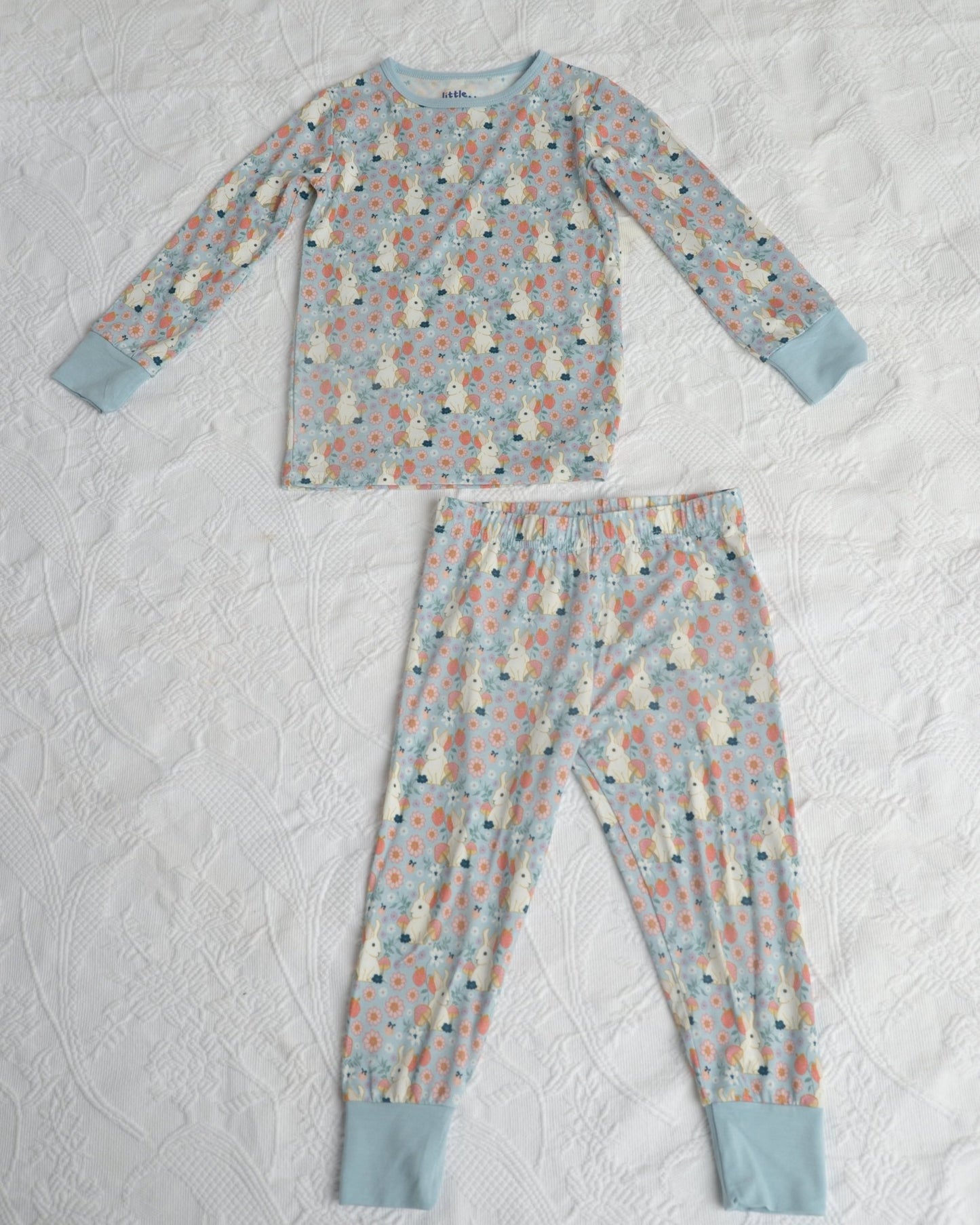 Bunny Pajama Set, Bunny Bamboo Pajamas, Kids Bamboo PJs, Animal Print