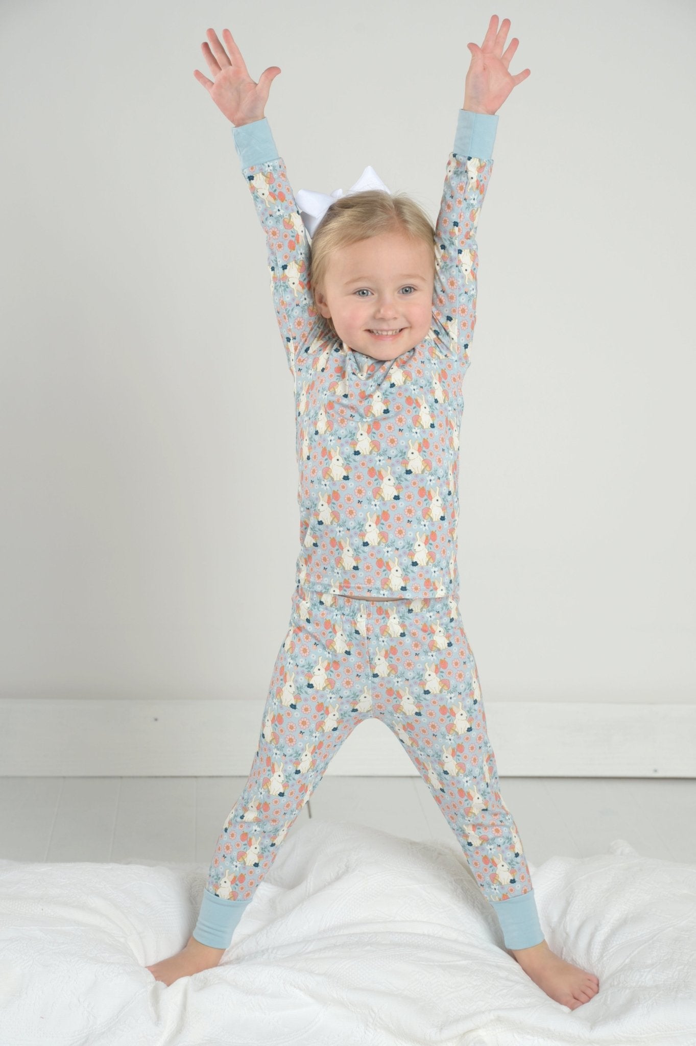 Bunny Pajama Set, Bunny Bamboo Pajamas, Kids Bamboo PJs, Animal Print