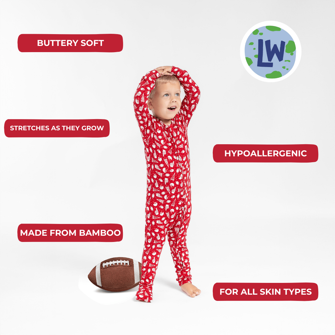 Football Toddler Bamboo Pajama - Little WorldzRomper Pajama