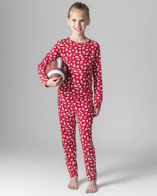 Bamboo Two Piece PJs, Kids Alabama Pajamas, 2-piece, AL Football
