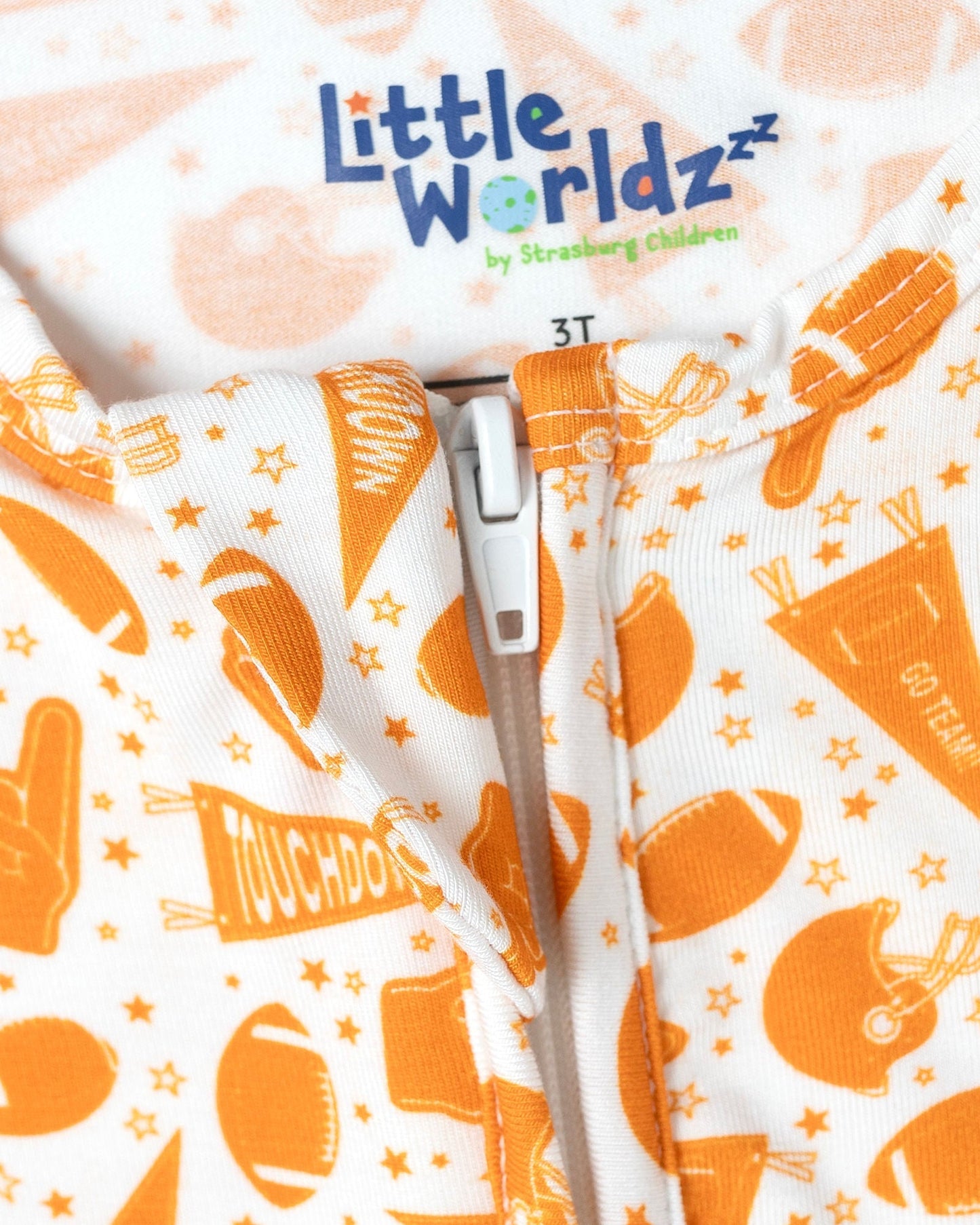 Bamboo Zipper Footie Pajamas, Tennessee Football, infant onesie