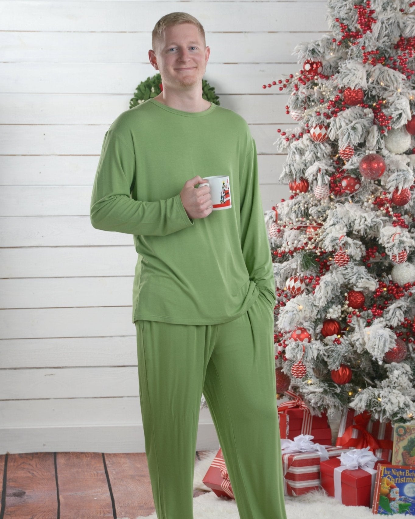 Christmas Pajamas for Men, Bamboo Pajamas for Adults, Matching PJs