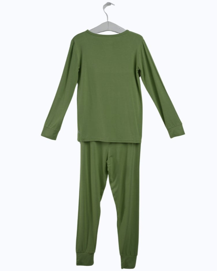 Matching Holiday Pajamas for Families, Green Pajama Set, Bamboo Pajama
