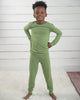 Matching Holiday Pajamas for Families, Green Pajama Set, Bamboo Pajama