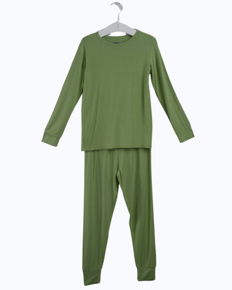 Matching Holiday Pajamas for Families, Green Pajama Set, Bamboo Pajama