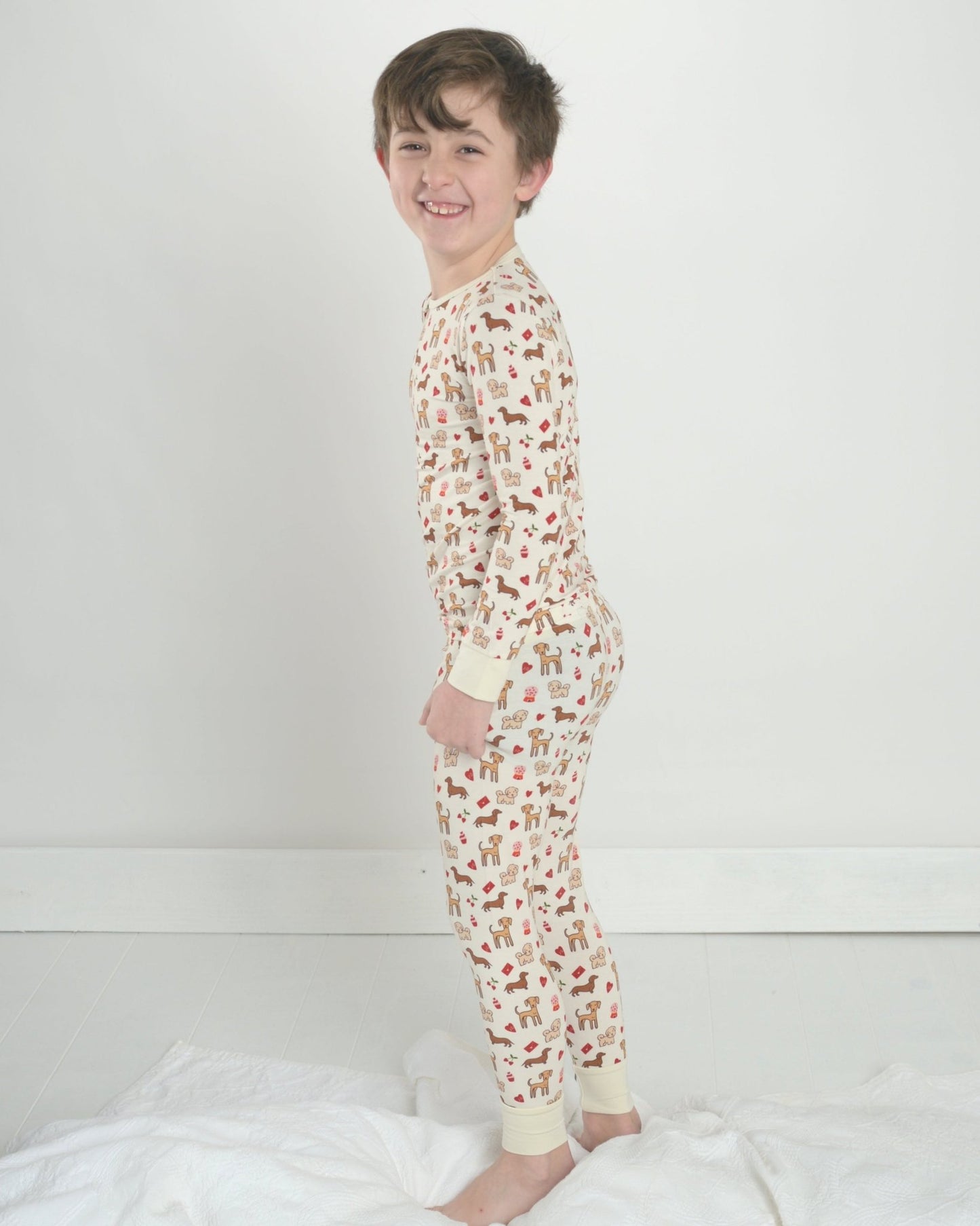 Puppy Two Piece PJs, Bamboo Pajama, Pajama Set for Kids, Dog Pajamas