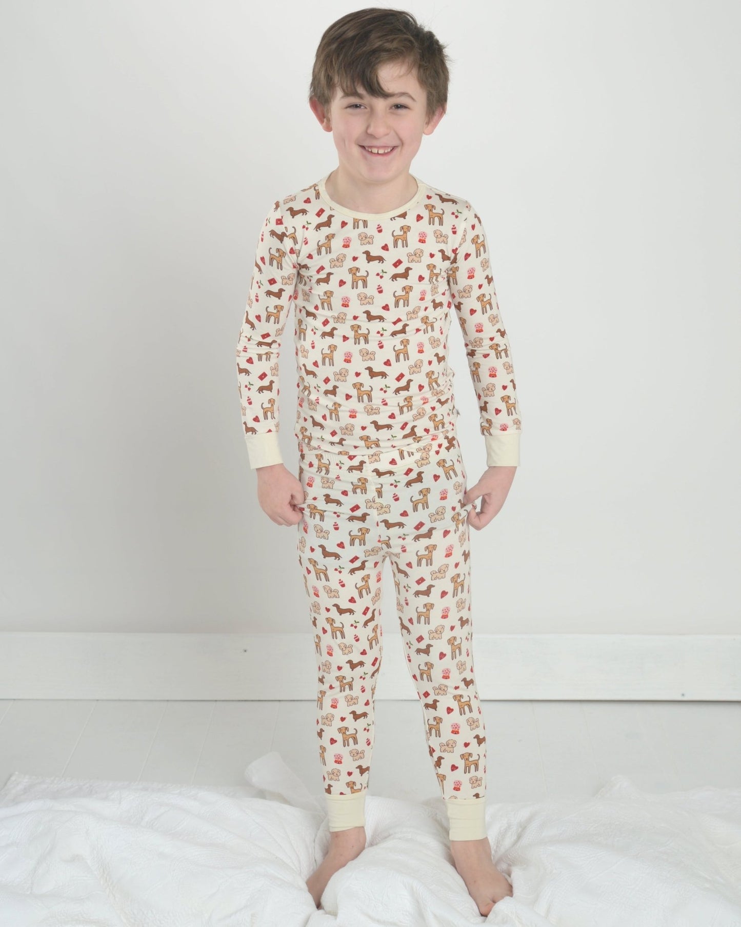 Puppy Two Piece PJs, Bamboo Pajama, Pajama Set for Kids, Dog Pajamas