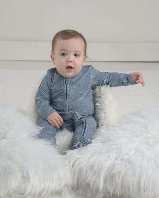 Libra Bamboo Pajamas for Toddler, Baby Zipper Footie, Star Sign Pajama