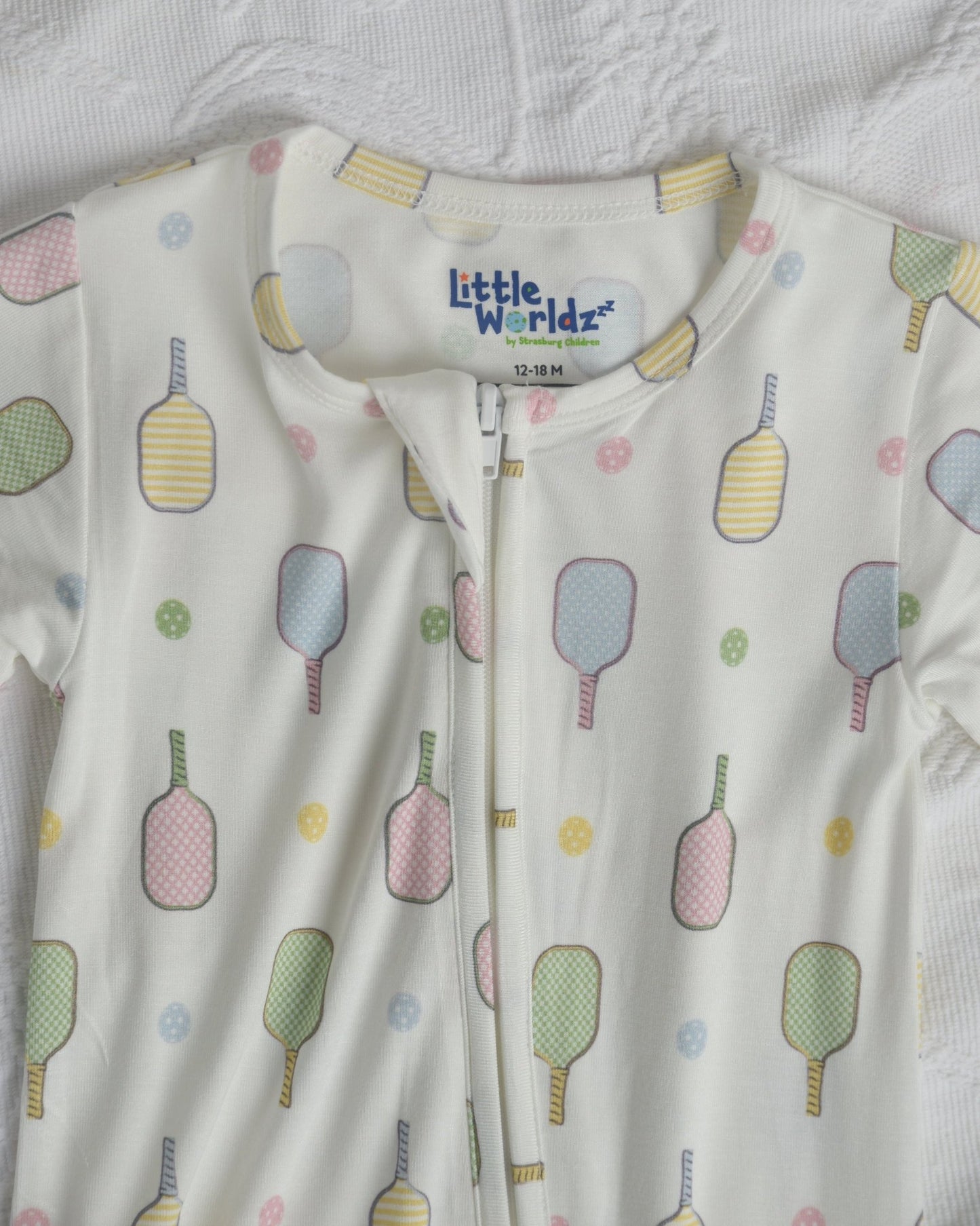 Pickleball Bamboo Onesie, Sports Baby Clothes, Bamboo Baby Pajamas