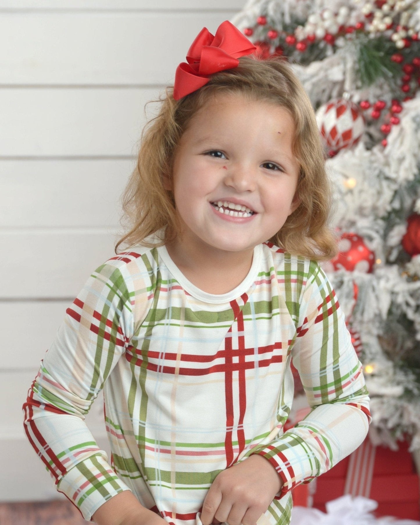 Bamboo Pajamas for Kids, Soft Pajamas Toddler, Plaid Print Pajamas