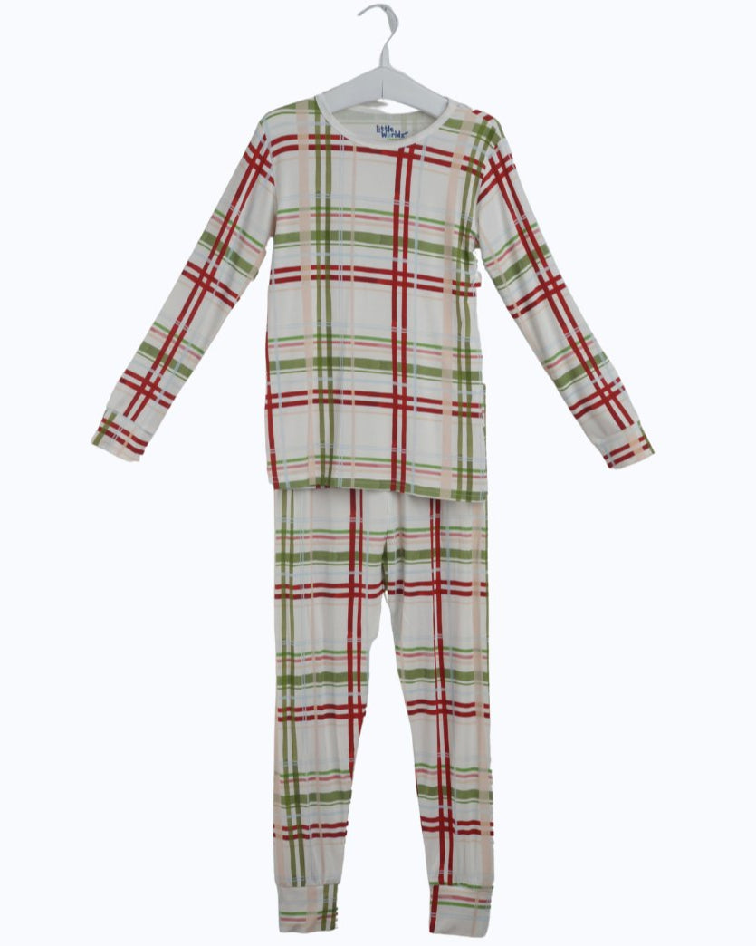 Bamboo Pajamas for Kids, Soft Pajamas Toddler, Plaid Print Pajamas