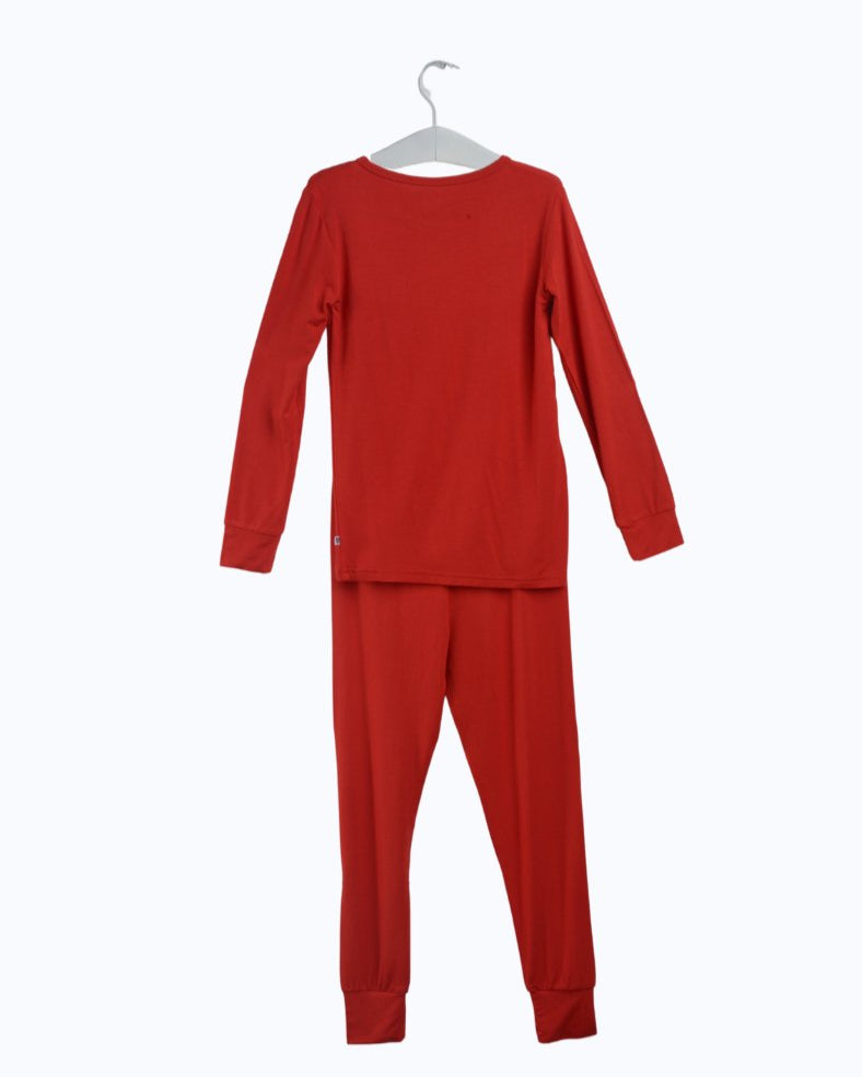 Red Pajama Set, Boys pjs, Bamboo Pajamas for Kids, Holiday Pajamas