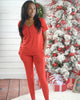 Adult Women's Bamboo Pajamas in Red, Christmas Pajamas, Matching PJs