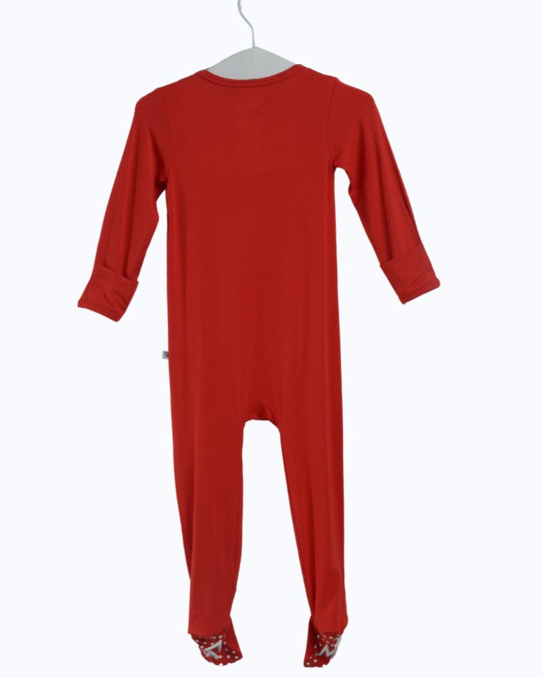 Red Footie Pajamas, Bamboo Zippy Pajamas, Infant Onesie, Holiday PJs