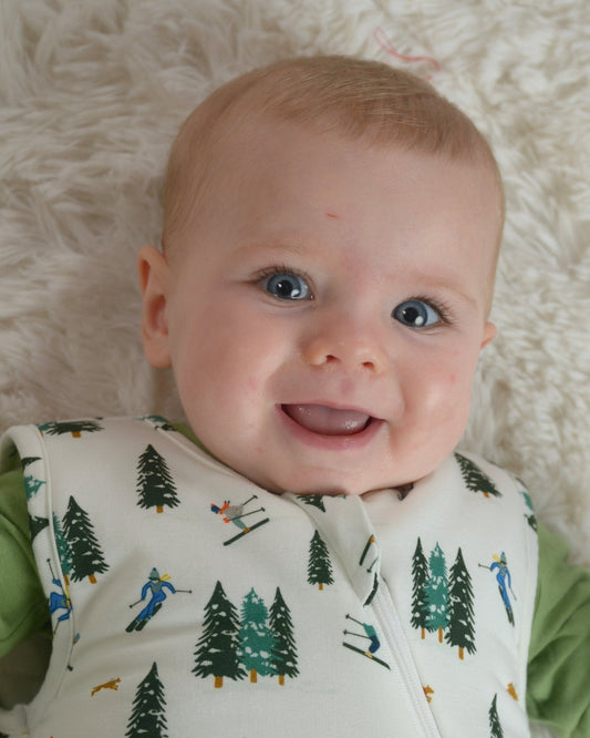 Bamboo Sleep Sack for Baby, Ski Print, Sleep Bag