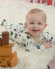Bamboo Footie Pajama for Baby, Ski Print Pajama, Bamboo Baby PJs