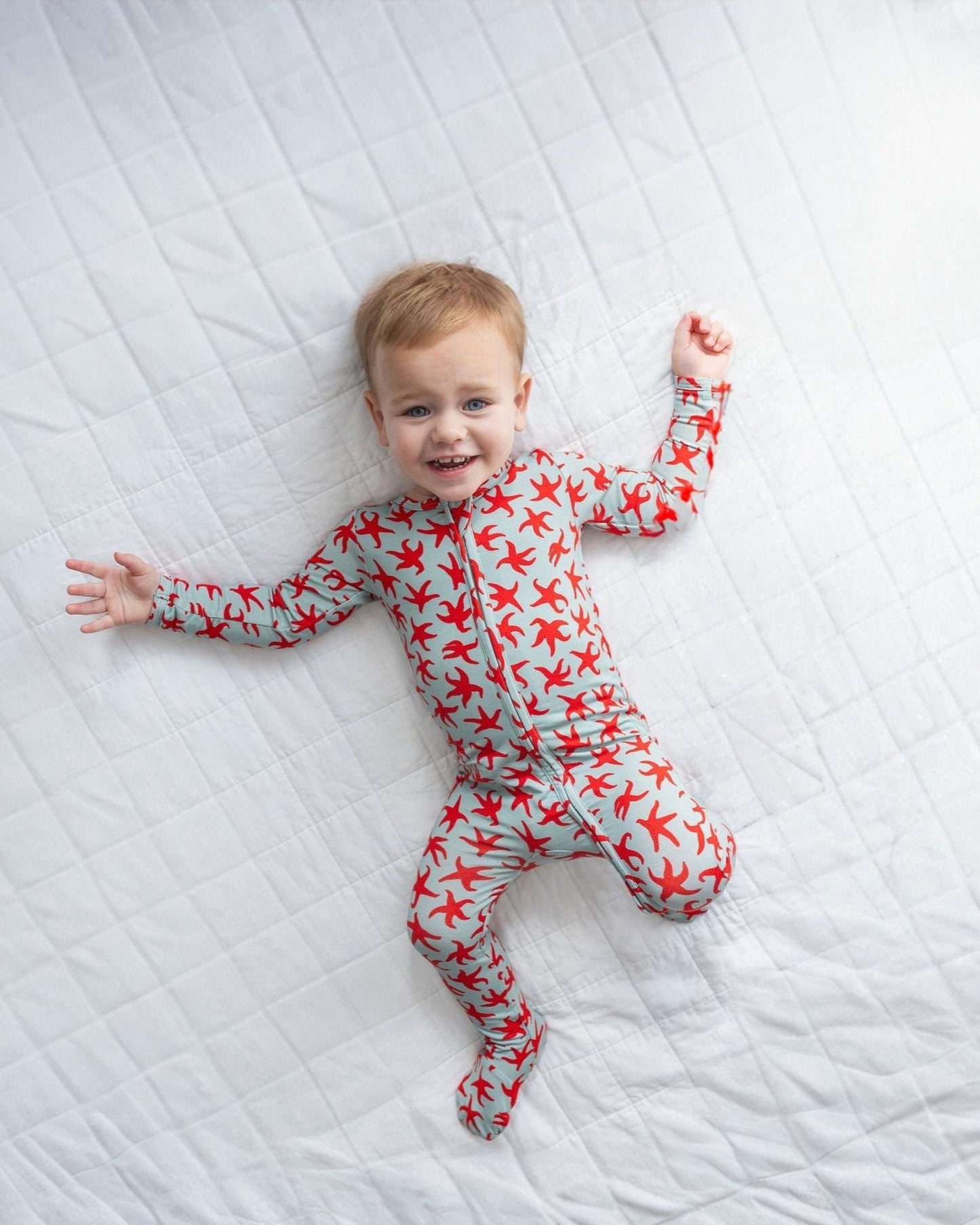 Starfish Bamboo Pajamas for Baby and Kids, Christmas at the Beach PJs for baby