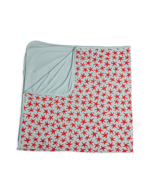 Starfish Snuggle Blanket, Soft Bamboo Blanket for Baby Swaddle Toddler