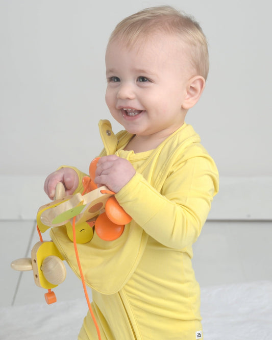 Bamboo Bib for Baby, Yellow Baby Gift, Bamboo Clothing, Baby Gift Idea
