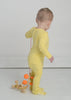 Yellow Bamboo Onesie for Infant, Spring Bamboo Pajamas for Baby and Kids