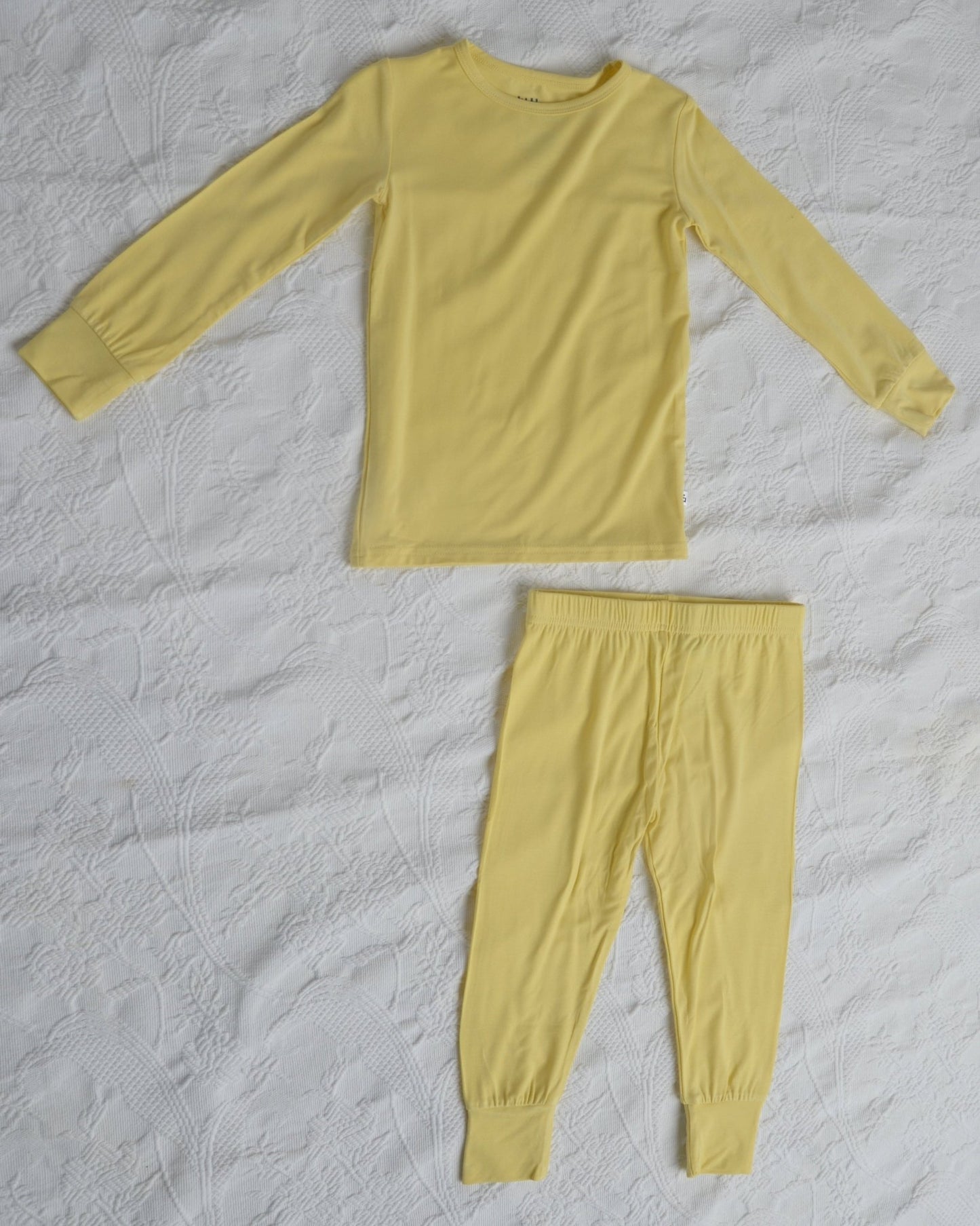 Yellow Bamboo Pajama Set, Spring Bamboo Pajamas, Bamboo PJ for Kids
