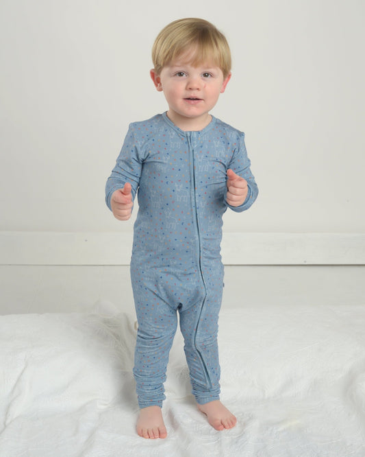 Taurus Bamboo Romper, Zodiac Sign Print Toddler Bamboo Pajamas