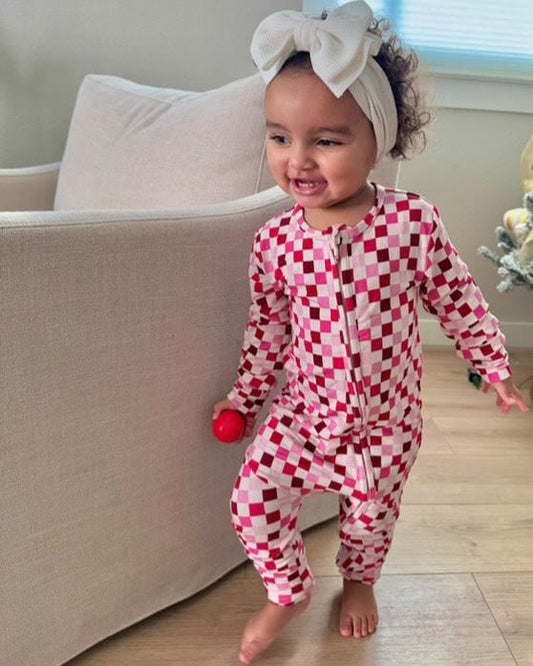 Checkered Print Clothes, Bamboo Pajamas for Kids, Soft Pajamas Toddler