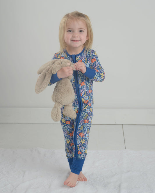 Wildflower Bamboo Romper, Bamboo Zippy, Floral Zippy, Bamboo Pajamas