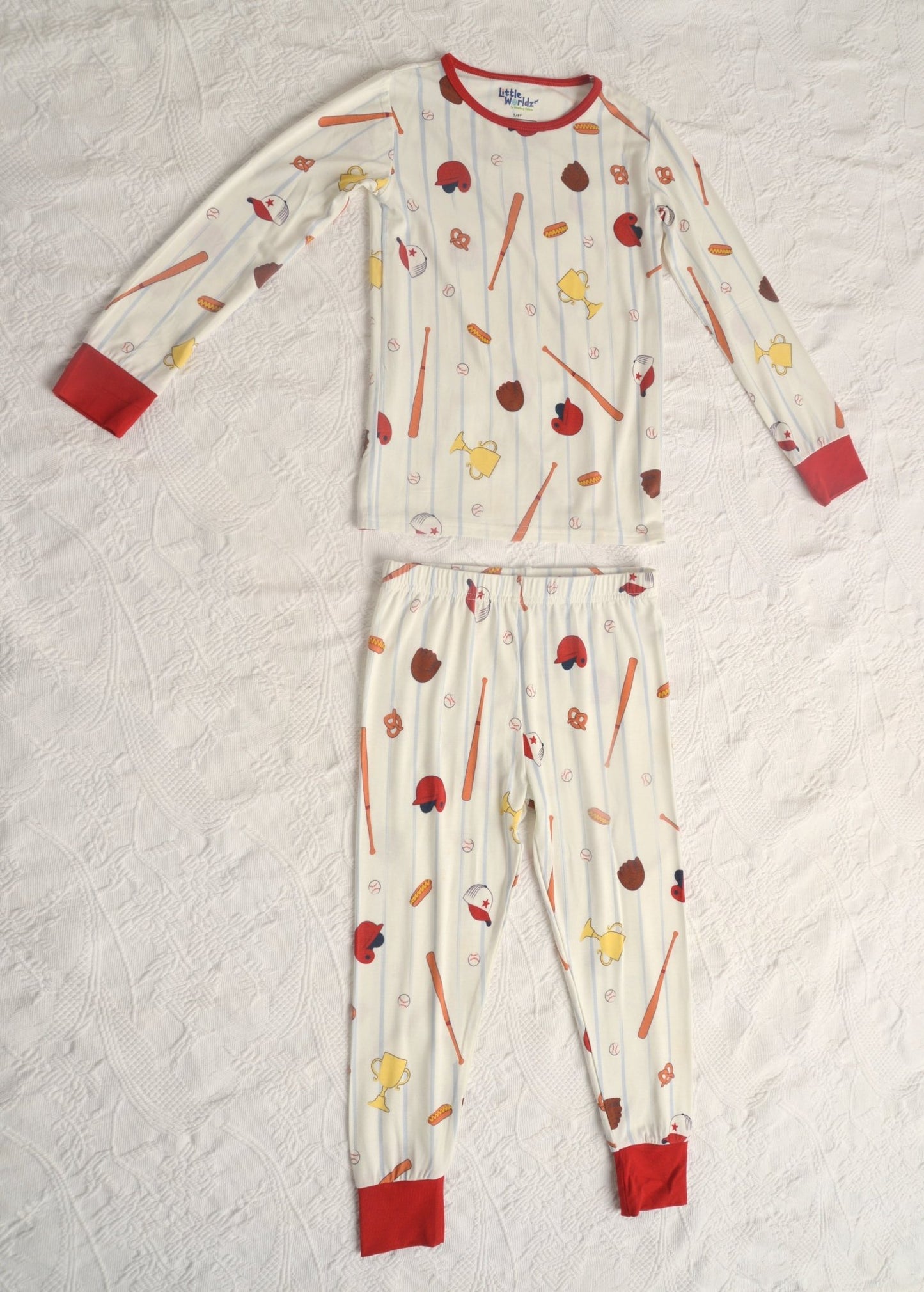 Baseball Bamboo Pajama Set - Little WorldzTwo Piece Set