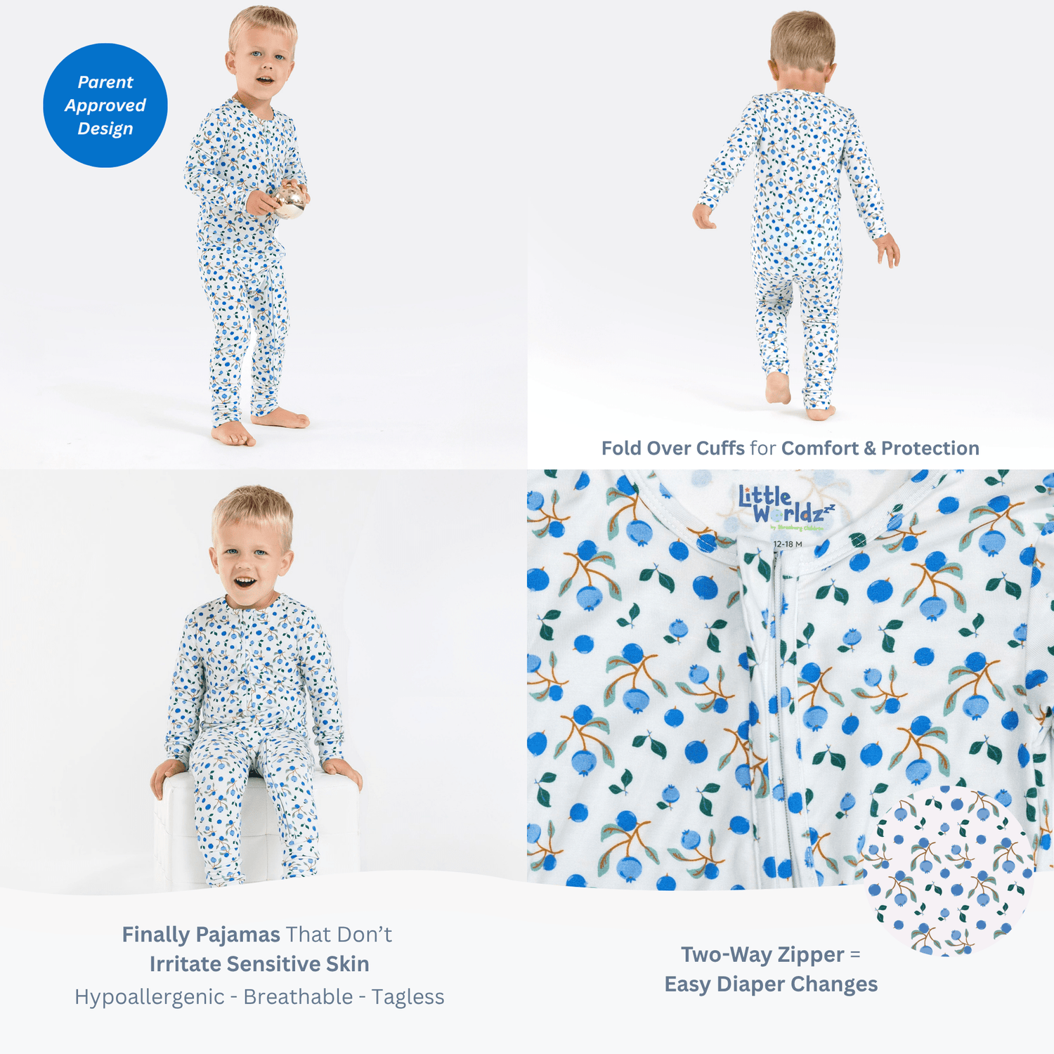 Blueberry Bamboo Romper - Little WorldzRomper Pajama