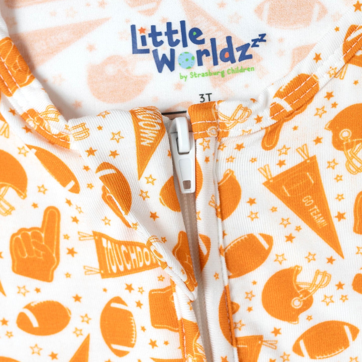 Football Zipper Footie PJs - Little WorldzZipper Footie