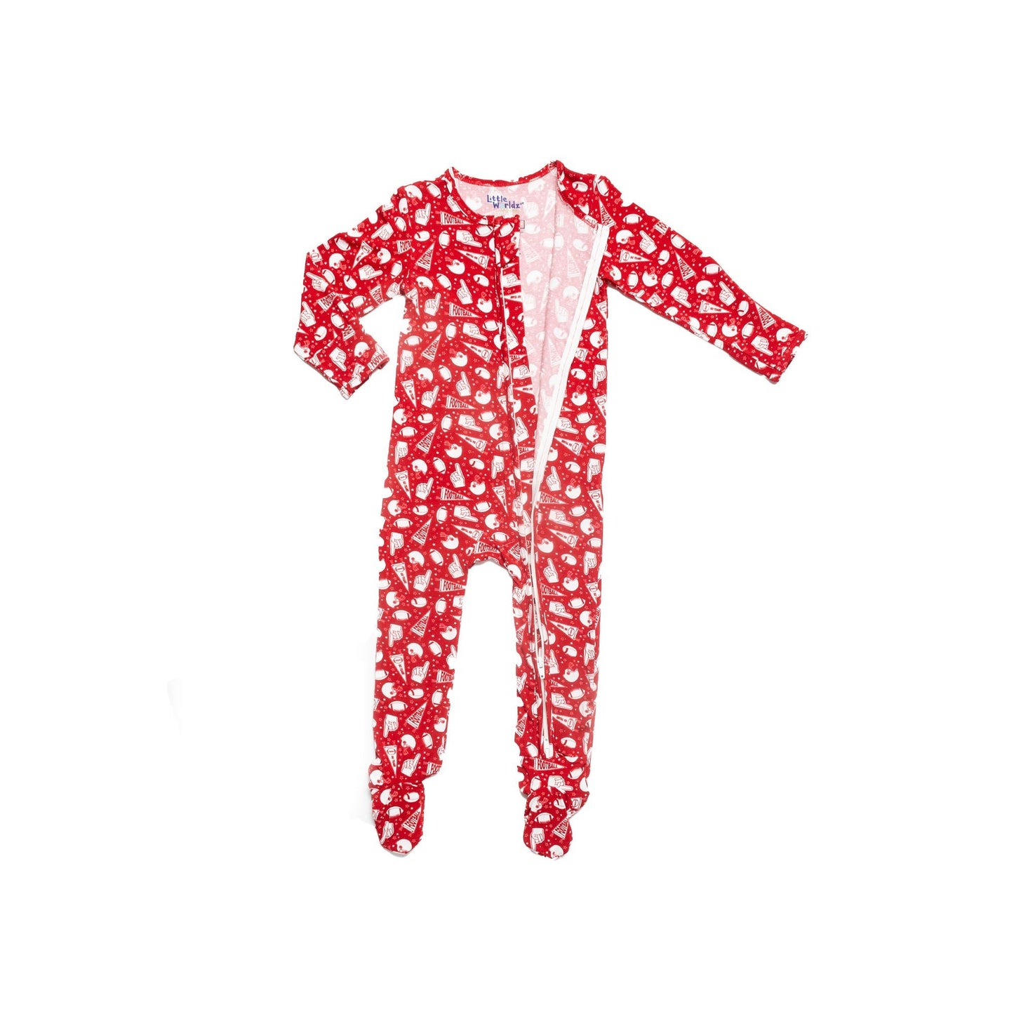 Football Zipper Footie PJs - Little WorldzZipper Footie